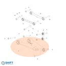 Tesla Model S/X Rear Lower Control Arm - Part 1021416-00-D, high-performance suspension component by SHIFT Electric Vehicles