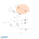 Tesla Model S/X Rear Upper Control Arm - Part 1027421-00-E, high-performance suspension component by SHIFT Electric Vehicles